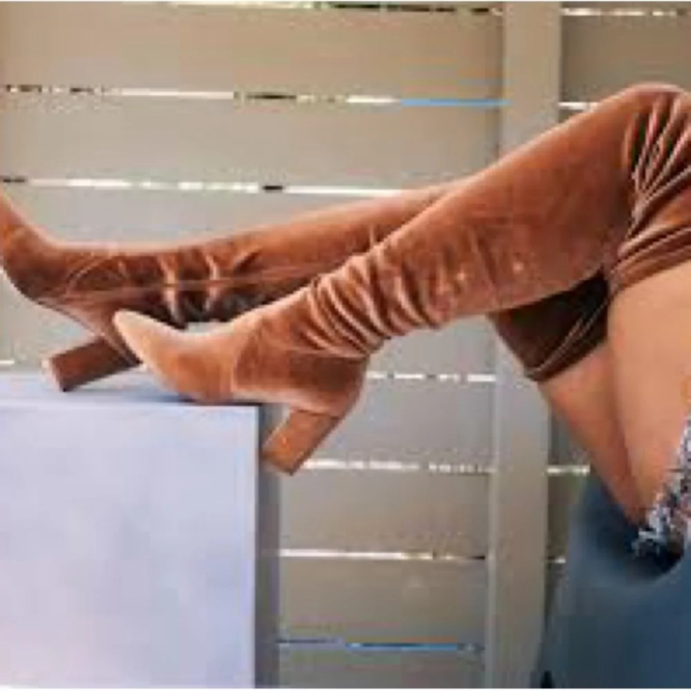 SMASH Malia Velvet Brown / Nude Over-the-Knee Boots Sz 11, 13 BNWB